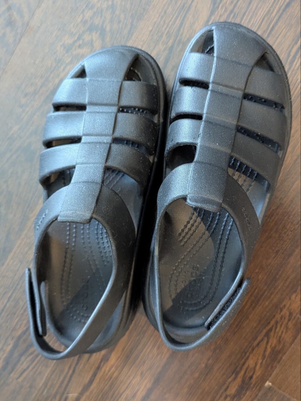 Crocs black fisherman platform stomp size 7